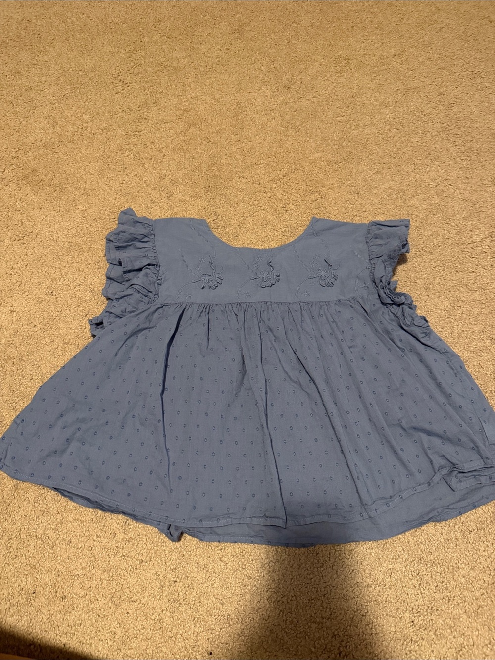 Jessica Simpson Blue Ruffled Eyelet Blouse
